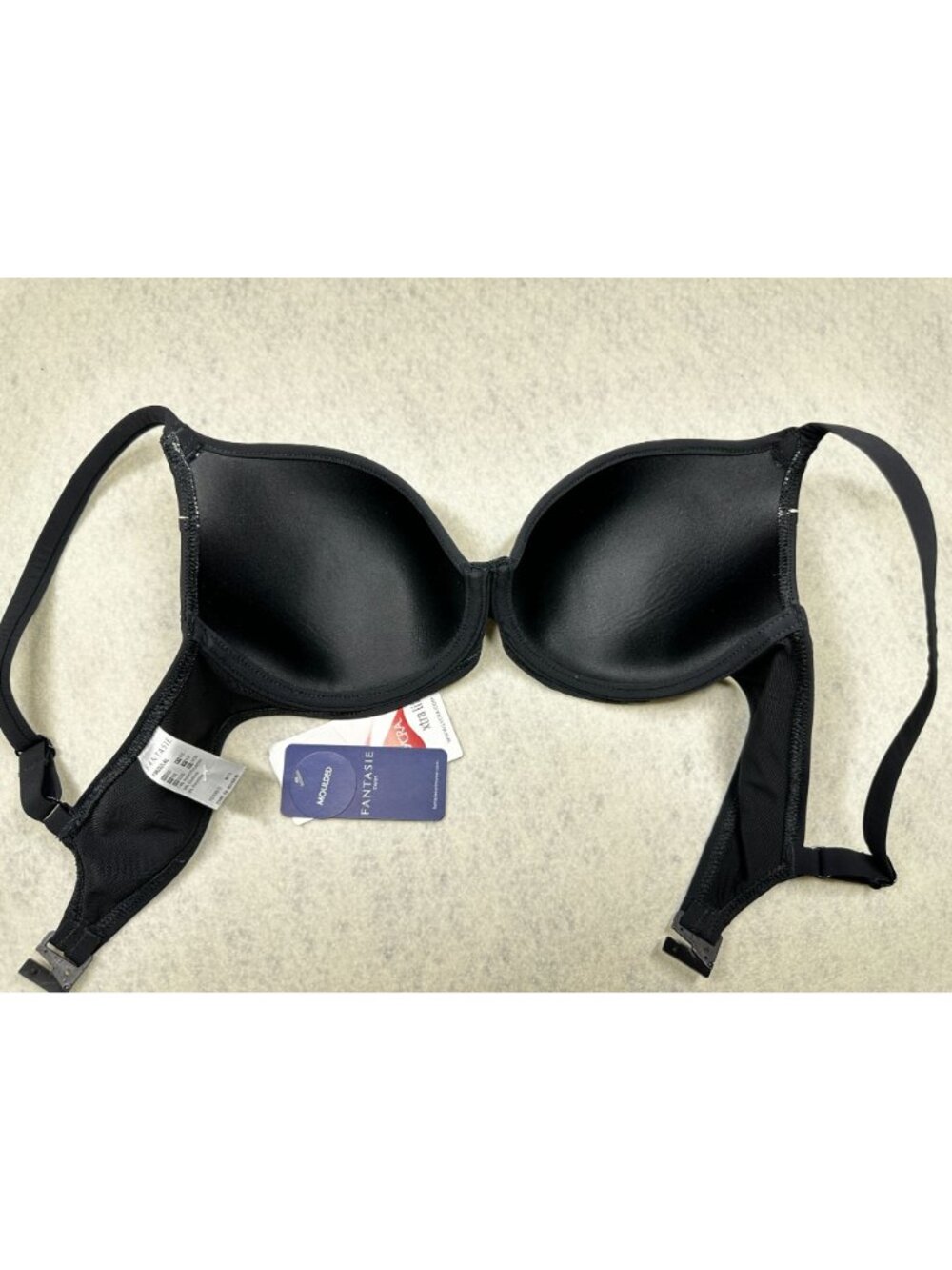 Fantasie Moulded Balcony Bikini Top Women 30DD Navy Blue White Swim Resortwear - Picture 3 of 8